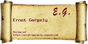 Ernst Gergely névjegykártya